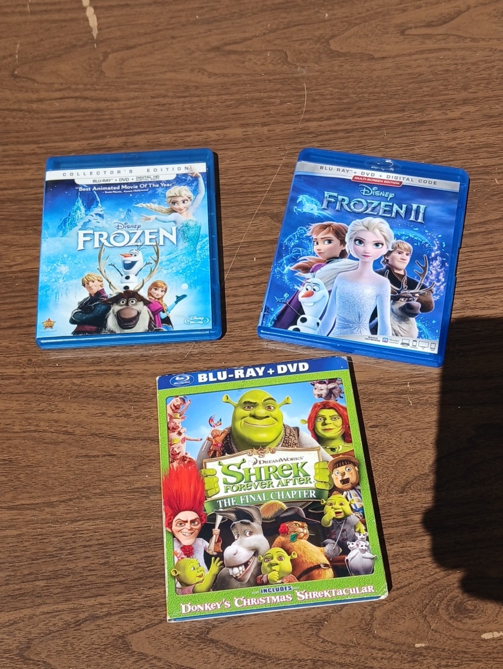 DISNEY Frozen 1 & 2 DREAMWORKS Shrek Forever After DVD